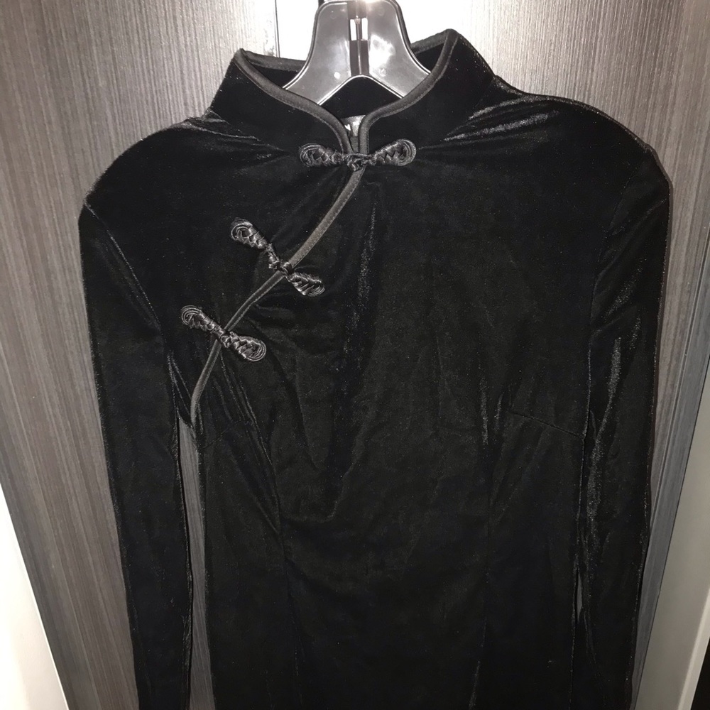 Black velvet Chinese qipao